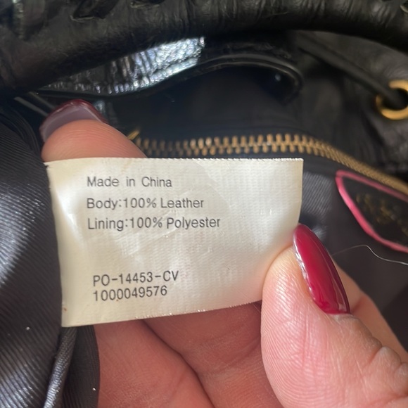 Elliot Lucca black Leather Drawstring Crossbody Shoulder Bag - Picture 10 of 15